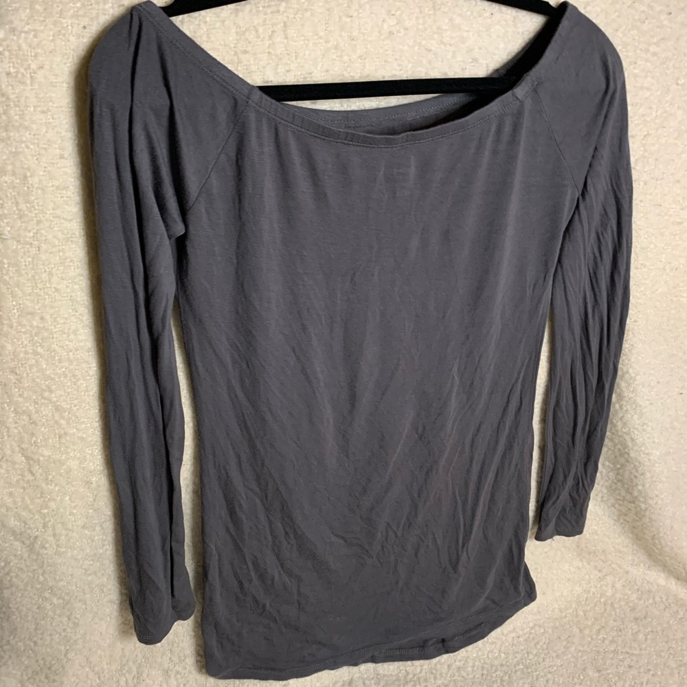 Grey off the shoulder maternity sweater
